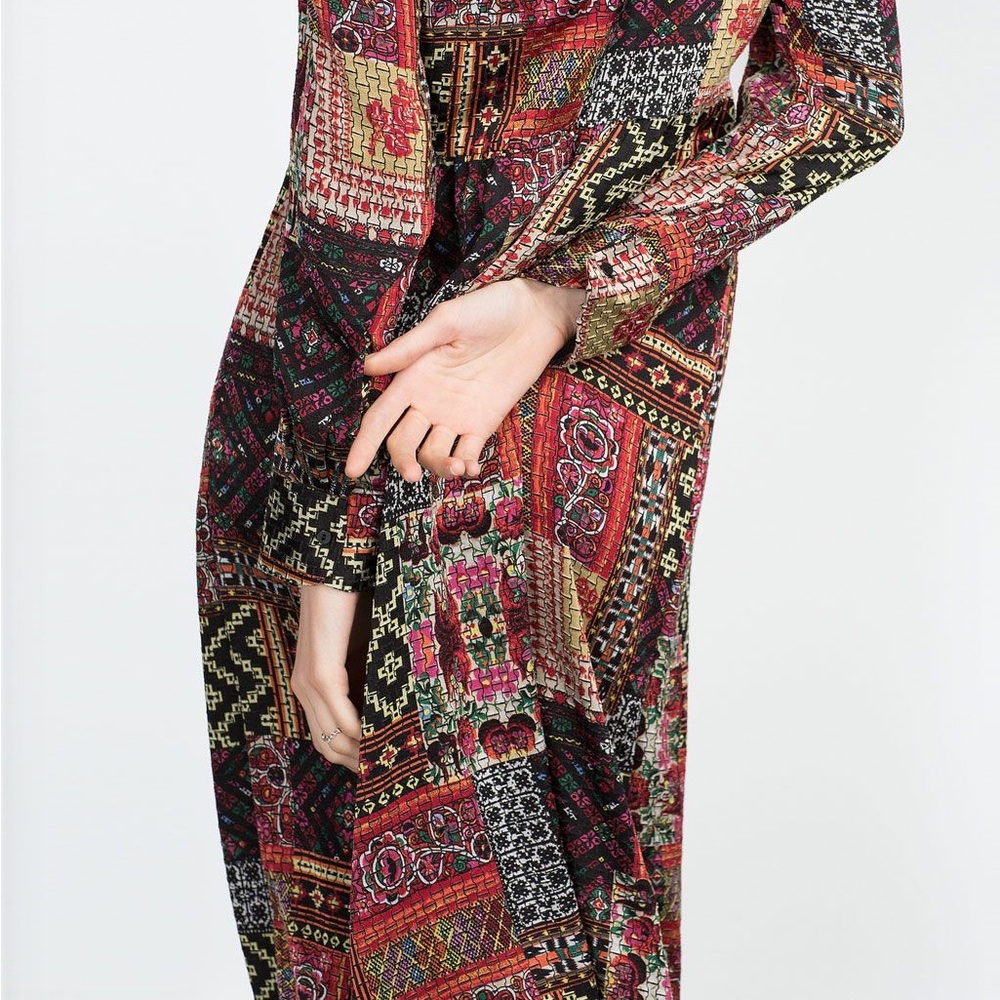 Zara Stained Glass Boho Retro Midi Dress